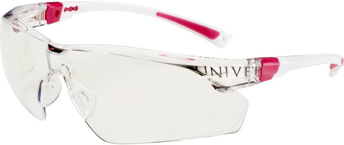 Univet 506UP 506U-03-02 Veiligheidsbril Incl. anticondens-bescherming, Incl. UV-bescherming Wit, DIN EN 166 - Roze