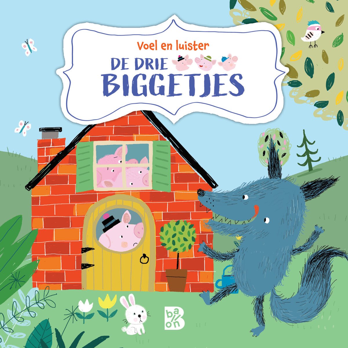 Top1Toys Voelgeluidenboek: De drie biggetjes