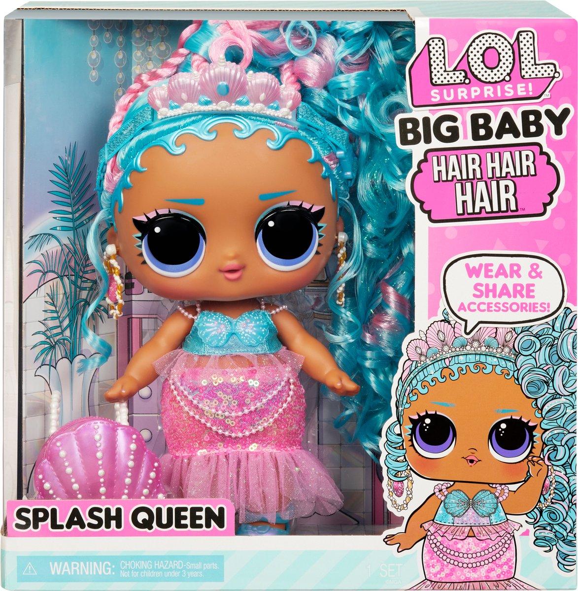 MGA LOL Surprise Big Baby Hair Hair Hair Doll Splash