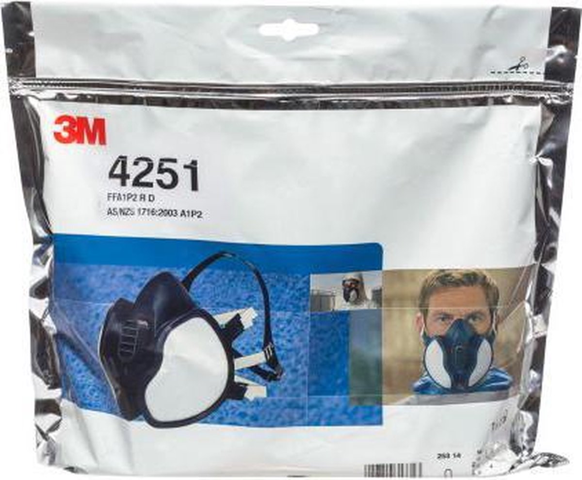 3M™ 4251+ Halfgelaatsmasker FFA1P2 R D 1 stuk(s) DIN EN 405