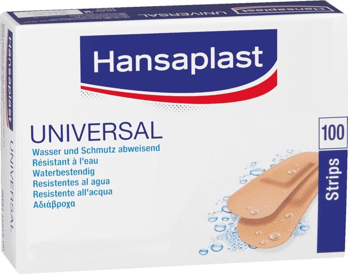 1009270 Hansaplast UNIVERSAL waterbestendige strips 3,0 x 7,2 cm 100 stuks
