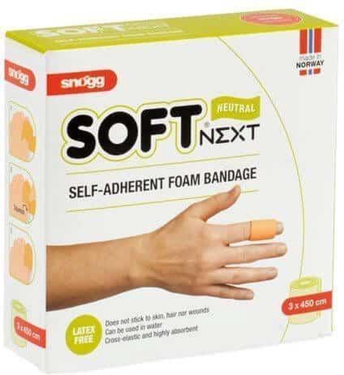 SNOGG 12332 Soft Next pleisters natuur 4.5 m x 3 cm