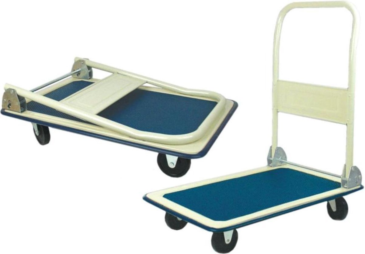 Brüder Mannesmann 096-T-120KG Plateauwagen Inklapbaar Staal Laadvermogen (max.): 120 kg - Blauw