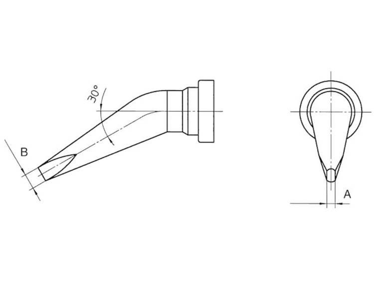 Weller LT-BX Soldeerpunt Beitelvorm, gebogen Grootte soldeerpunt 2.4 mm Inhoud: 1 stuk(s)
