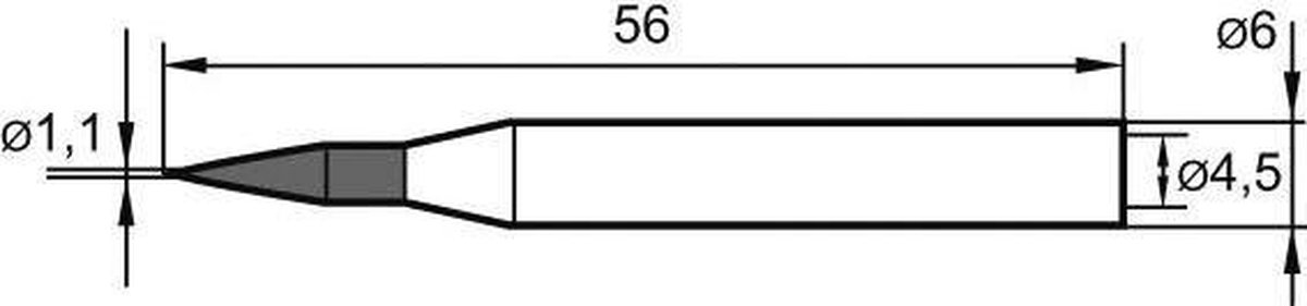 Ersa 0162BD Soldeerpunt Potloodvorm Grootte soldeerpunt 1.10 mm Inhoud: 1 stuk(s)