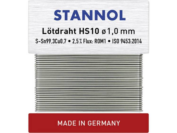 Stannol HS10 Soldeertin, loodvrij Loodvrij Sn0.7Cu 30 g 1.0 mm