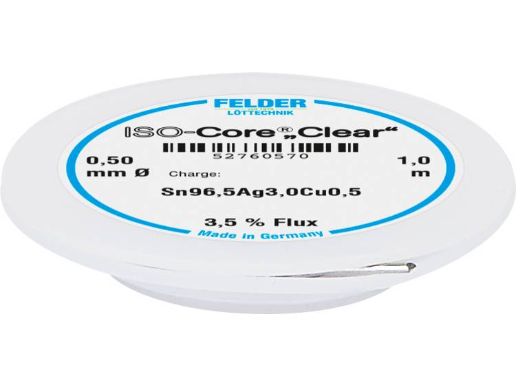 Felder LÃ¶ttechnik ISO-Core Clear SAC305 Soldeertin Spoel Sn96.5Ag3Cu0.5 0.50 mm