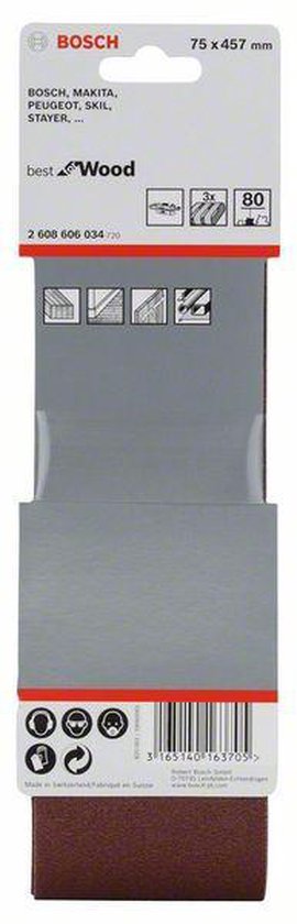 Bosch Schuurbandset P80 3 delig