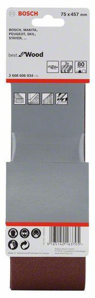 Bosch Schuurbandset P80 3 delig