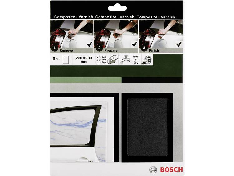 Bosch 2609256C47 Handschuurpapierset Korrelgrootte 240, 400, 600 (l x b) 230 mm x 280 mm 1 set(s)