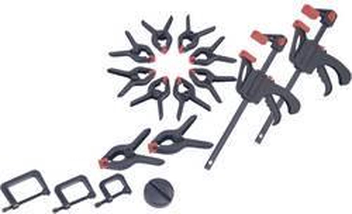 Brüder Mannesmann 90317 16-delige set lijmklemmen Spanbereik: -