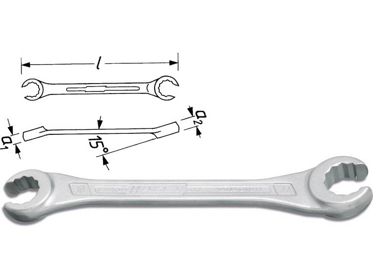 Hazet 612-12X14 Dubbele open ringsleutel 12 - 14 mm DIN 3120