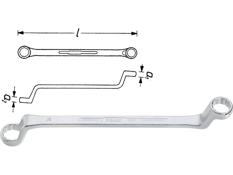 Hazet 630-16X18 Dubbele ringsleutel 16 - 18 mm DIN 838, DIN ISO 10104