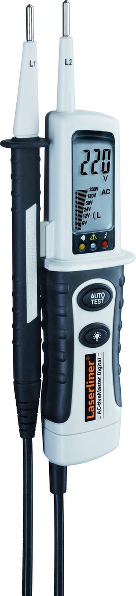 Laserliner AC-tiveMaster Digital Tweepolige spanningstester CAT III 1000 V, CAT IV 600 V LCD, LED