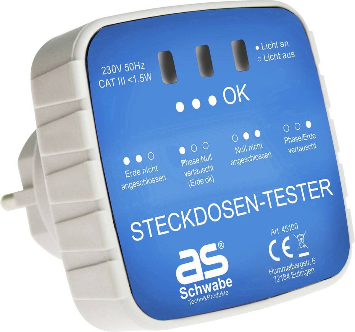 as - Schwabe 45100 Stopcontacttester