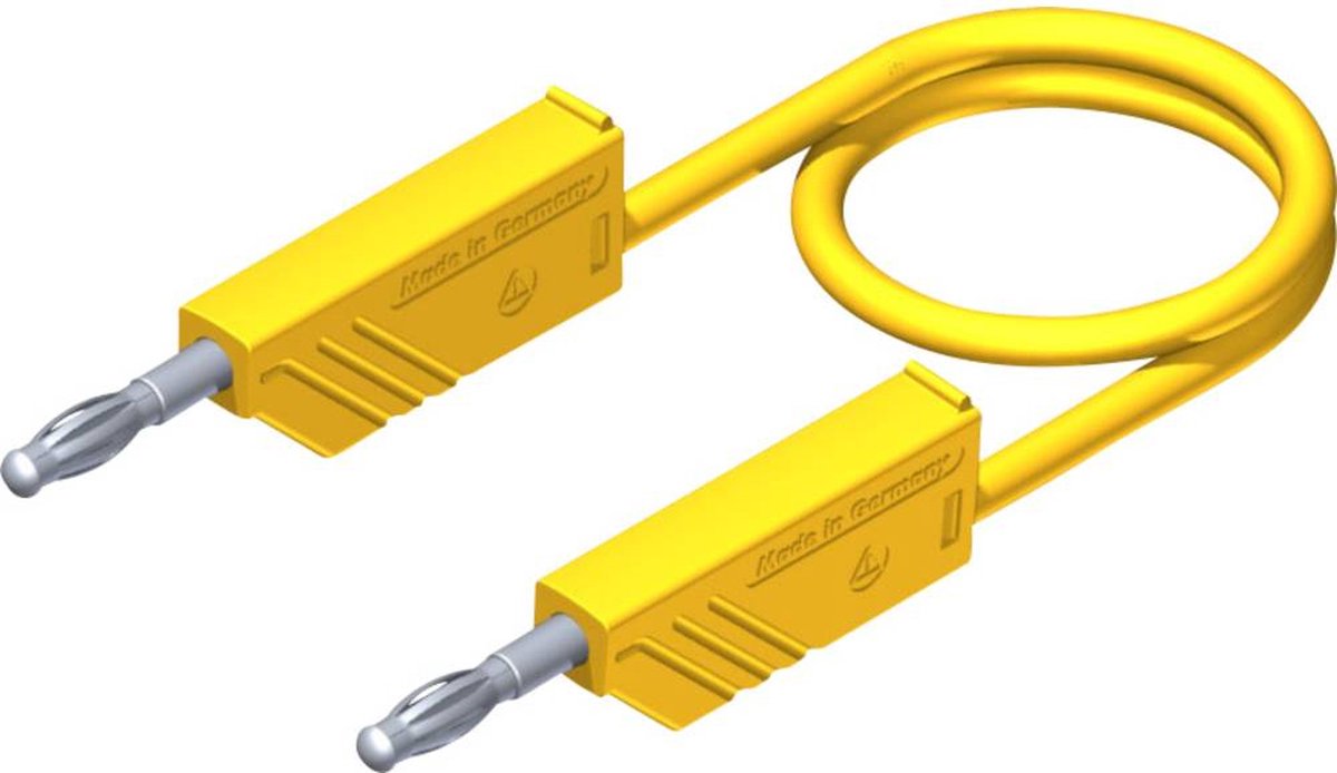 SKS Hirschmann CO MLN 50/2,5 Meetsnoer [Banaanstekker 4 mm - Banaanstekker 4 mm] 0.50 m - Geel