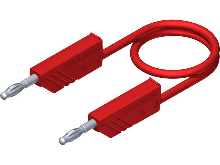 SKS Hirschmann CO MLN 50/2,5 Meetsnoer [Banaanstekker 4 mm - Banaanstekker 4 mm] 0.50 m - Rood