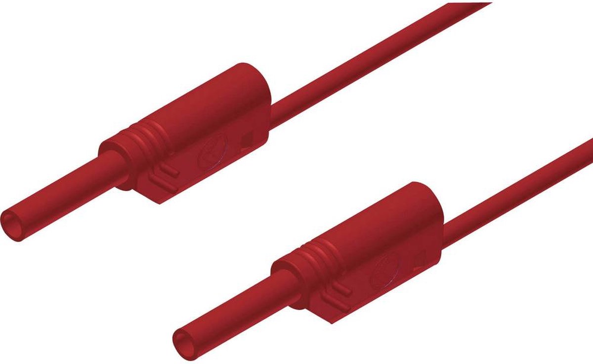 SKS Hirschmann MVL S 100/1 Au Veiligheidsmeetsnoer [Banaanstekker 2 mm - Banaanstekker 2 mm] 1.00 m - Rood