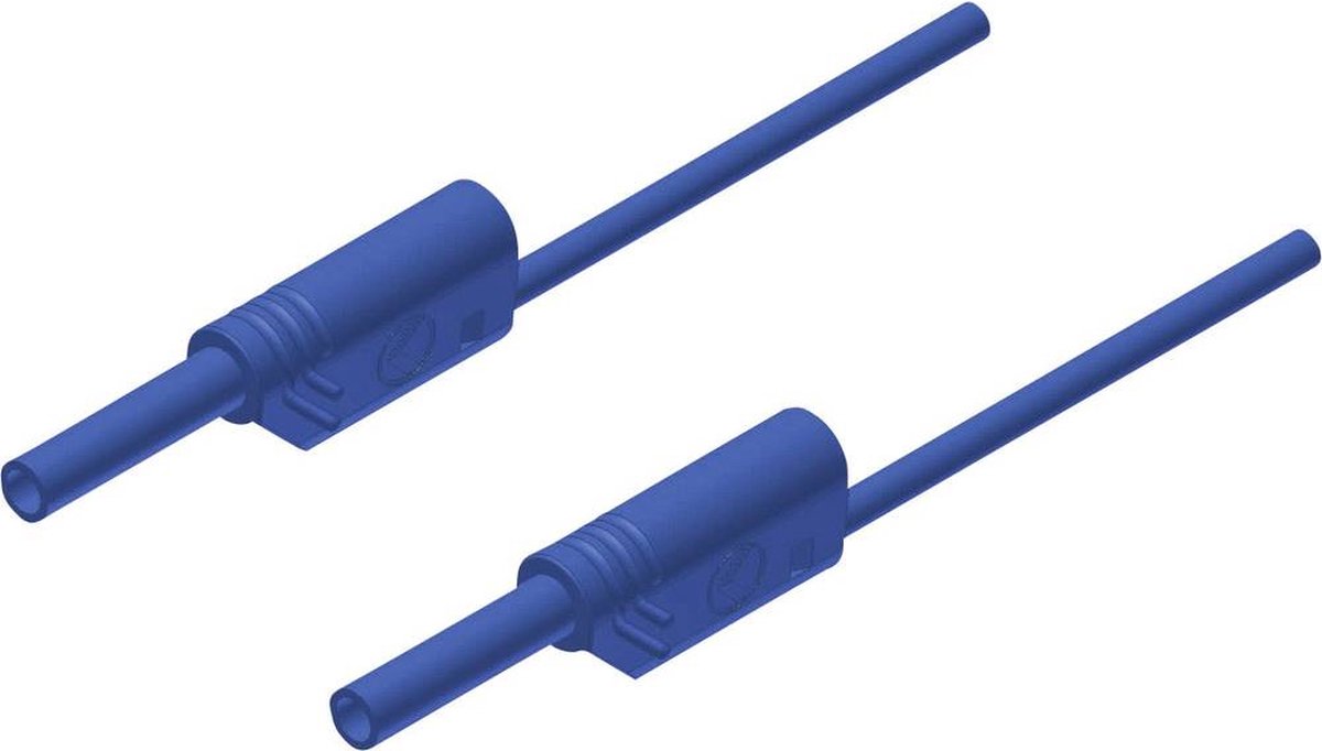 SKS Hirschmann MVL S 100/1 Au Veiligheidsmeetsnoer [Banaanstekker 2 mm - Banaanstekker 2 mm] 1.00 m - Blauw