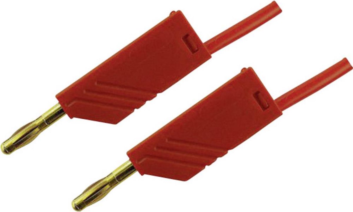 SKS Hirschmann MLN 50/2,5 RT Meetsnoer [Banaanstekker 4 mm - Banaanstekker 4 mm] 0.50 m - Rood