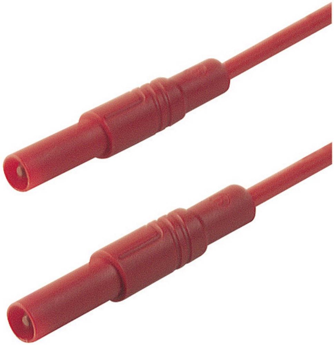 SKS Hirschmann MLS GG 100/2,5 rt Veiligheidsmeetsnoer [Banaanstekker 4 mm - Banaanstekker 4 mm] 1.00 m - Rood