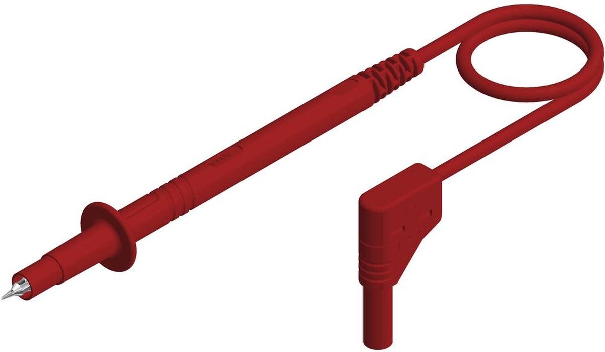 SKS Hirschmann PL 2600 S W rt Veiligheidsmeetsnoer [Banaanstekker 4 mm - Testpunt] 1.00 m - Rood