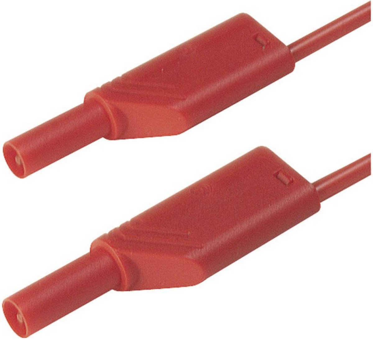 SKS Hirschmann MLS SIL WS 200/1 Veiligheidsmeetsnoer [Banaanstekker 4 mm - Banaanstekker 4 mm] 2.00 m - Rood