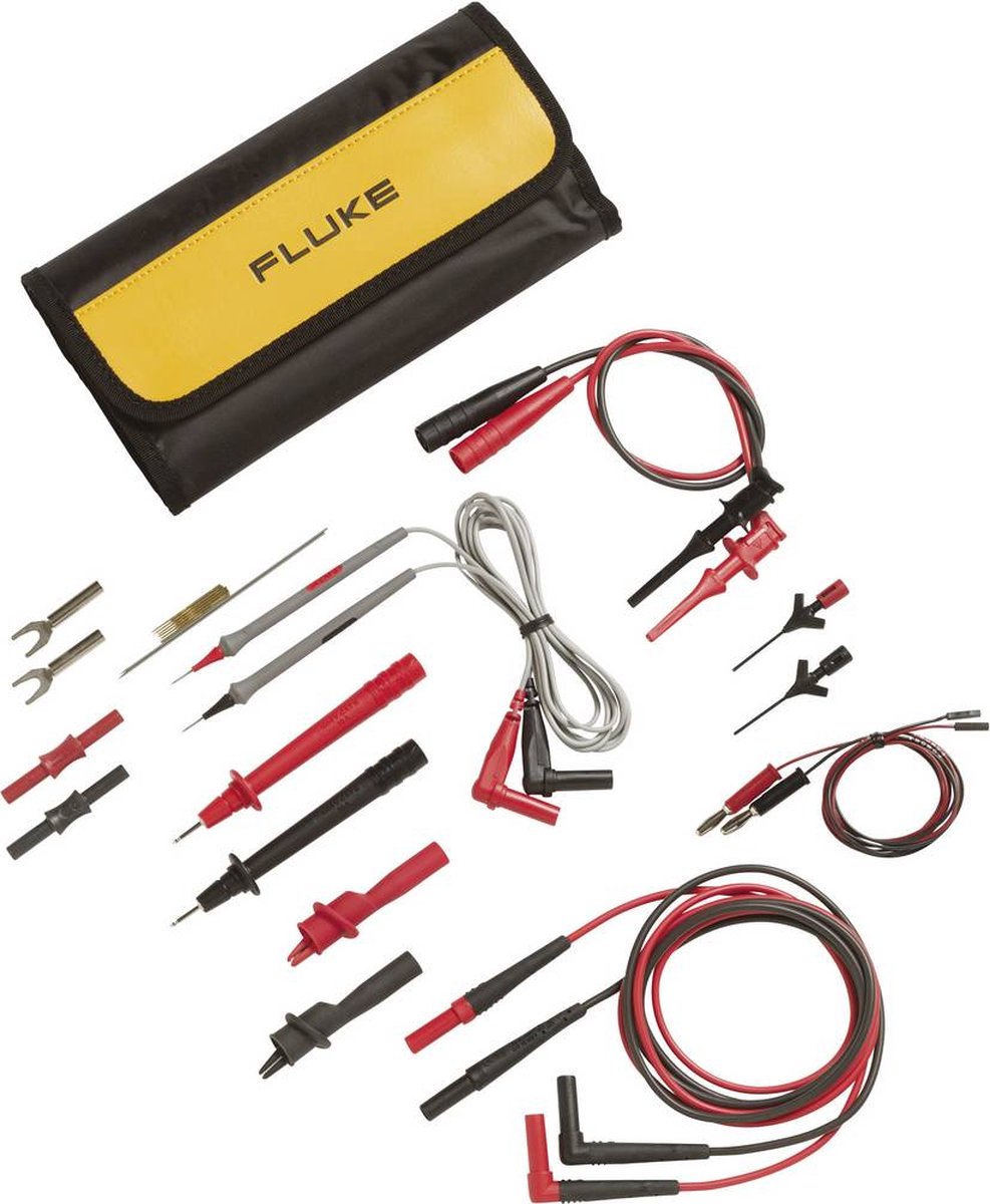 Fluke TLK287 Veiligheidsmeetsnoerenset [Banaanstekker 4 mm, Testpunt - Banaanstekker 4 mm] Rood, - Zwart
