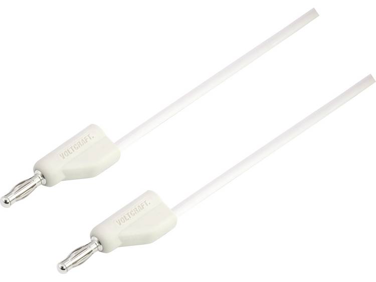 VOLTCRAFT MSB-300 Meetsnoer [Banaanstekker 4 mm - Banaanstekker 4 mm] 25.00 cm - Wit