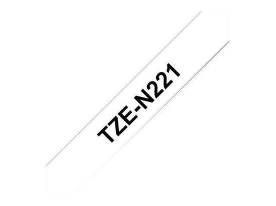 Brother TZ-N221 - 9mm - black on white - not laminated - Zwart