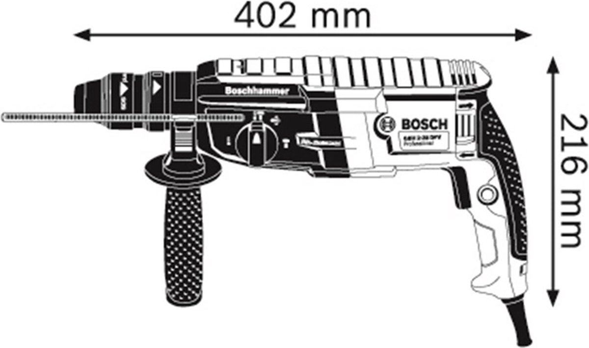 Bosch Boorhamer GBH 2-28 F SDS-Plus 880 W Incl. koffer