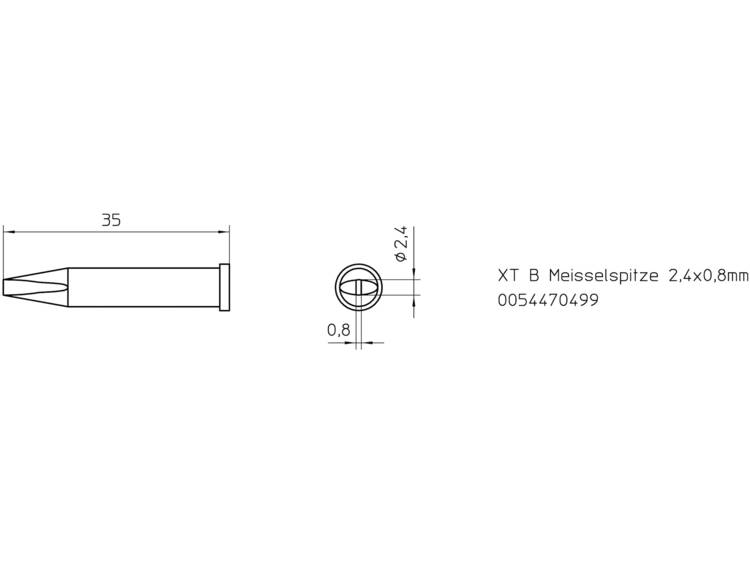 Weller XT-B Soldeerpunt Beitelvorm Grootte soldeerpunt 2.4 mm Inhoud: 1 stuk(s)