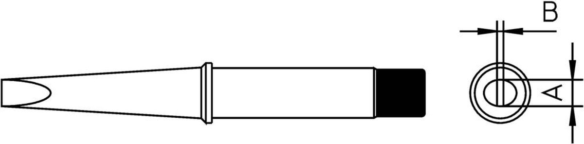 Weller 4CT6D7-1 Soldeerpunt Beitelvorm, recht Grootte soldeerpunt 5 mm Inhoud: 1 stuk(s)