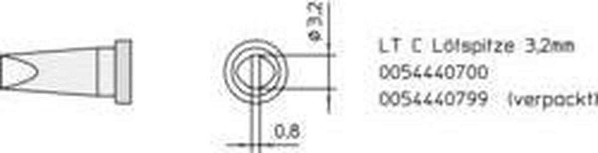 Weller LT-C Soldeerpunt Beitelvorm, recht Grootte soldeerpunt 3.2 mm Inhoud: 1 stuk(s)