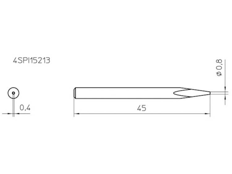 Weller 4SPI15213-1 Soldeerpunt Naaldvorm Grootte soldeerpunt 0.8 mm Inhoud: 1 stuk(s)