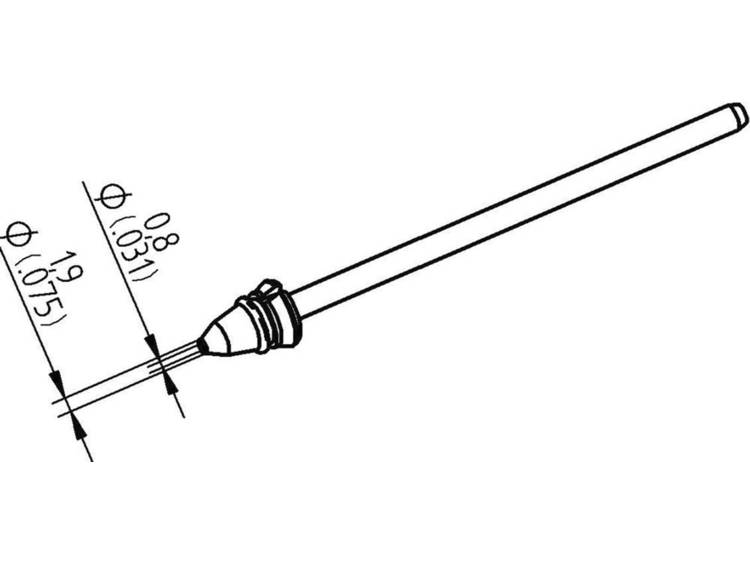 Ersa 0742ED0819H/SB Desoldeerpunt Conisch Lengte soldeerpunt: 79.25 mm Inhoud: 1 stuk(s)