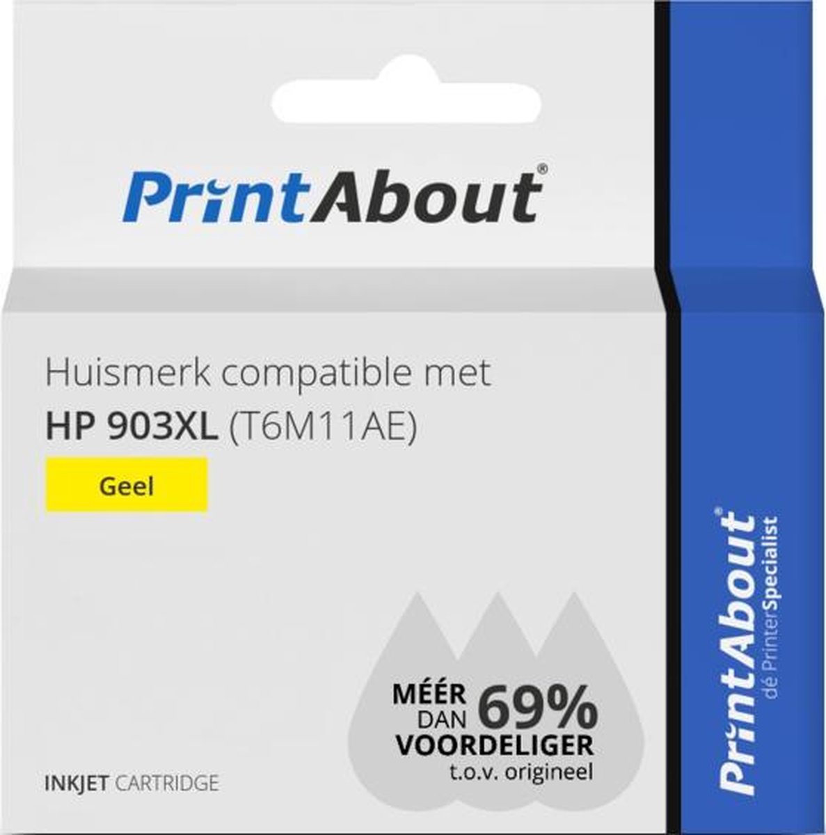 PrintAbout Huismerk compatible met HP 903XL (T6M11AE) Inktcartridge Hoge capaciteit - Geel