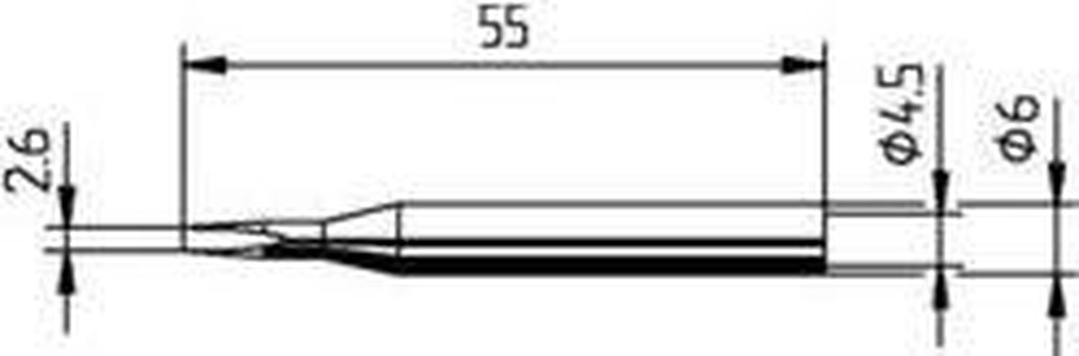 Ersa 0162KD Soldeerpunt Beitelvorm, recht Grootte soldeerpunt 2.60 mm Inhoud: 1 stuk(s)