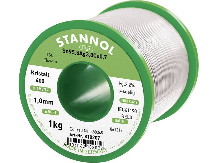 Stannol Flowtin TS Soldeertin, loodvrij Spoel Sn95Ag4Cu1 1000 g 1.0 mm