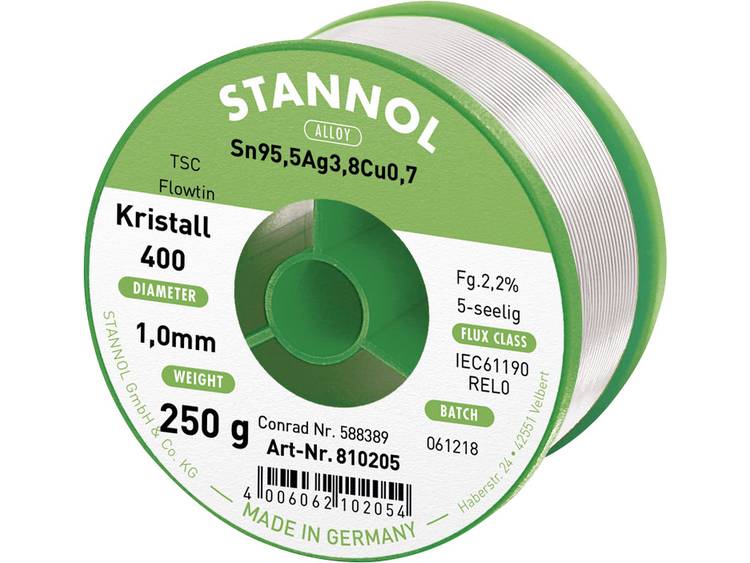 Stannol Flowtin TS Soldeertin, loodvrij Spoel Sn95Ag4Cu1 250 g 1.0 mm