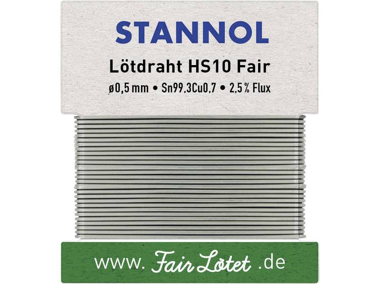 Stannol HS10Fair Soldeertin, loodvrij Loodvrij Sn0.7Cu 10 g 0.5 mm