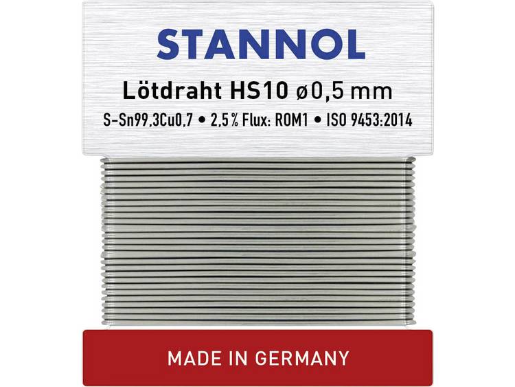 Stannol HS10 Soldeertin, loodvrij Loodvrij Sn0.7Cu 10 g 0.5 mm