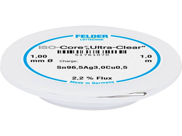 Felder LÃ¶ttechnik ISO-Core Ultra Clear SAC305 Soldeertin Spoel Sn96.5Ag3Cu0.5 1 mm