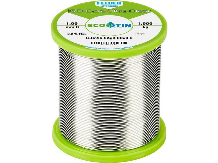 Felder LÃ¶ttechnik ISO-Core Ultra Clear SAC305 Soldeertin Spoel Sn96.5Ag3Cu0.5 1 kg 1 mm