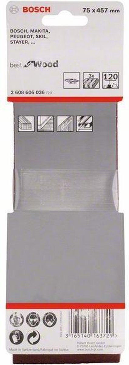 Bosch Schuurbandset P120 3 delig