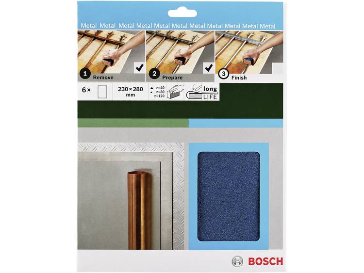 Bosch 2609256C43 Handschuurpapierset Korrelgrootte 40, 80, 120 (l x b) 230 mm x 280 mm 1 set(s)