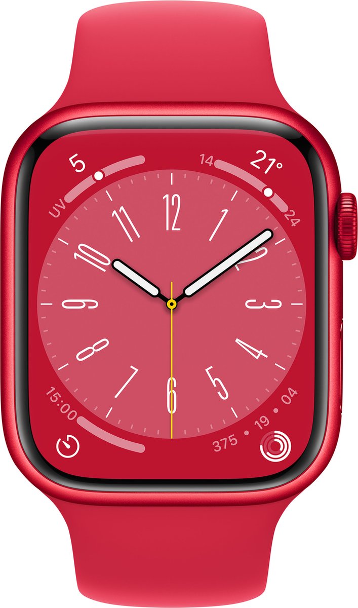 Apple Watch Series 8 45 Mm Red/aluminium - Zwart