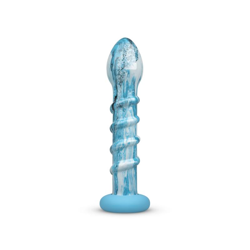 Gildo - Ocean Wave Glazen Dildo - Blauw