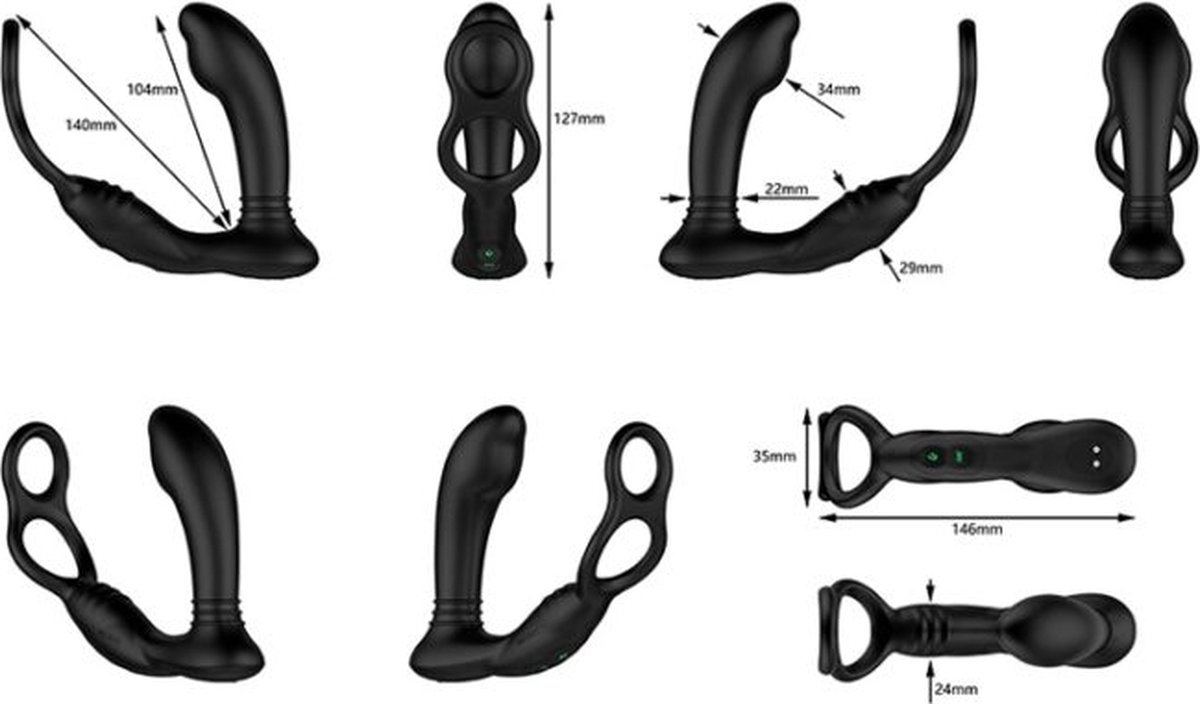 Nexus - Simul8 Vibrerende Anaal Vibrator Met Cockring - Zwart