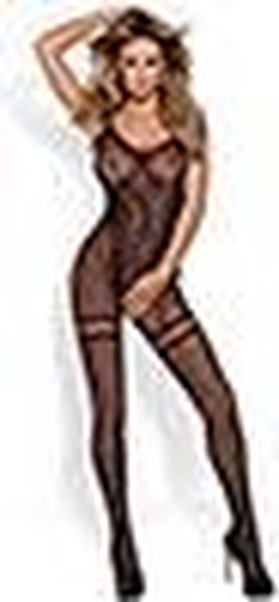 Obsessive Gebloemde Catsuit Met Open Kruis - Zwart